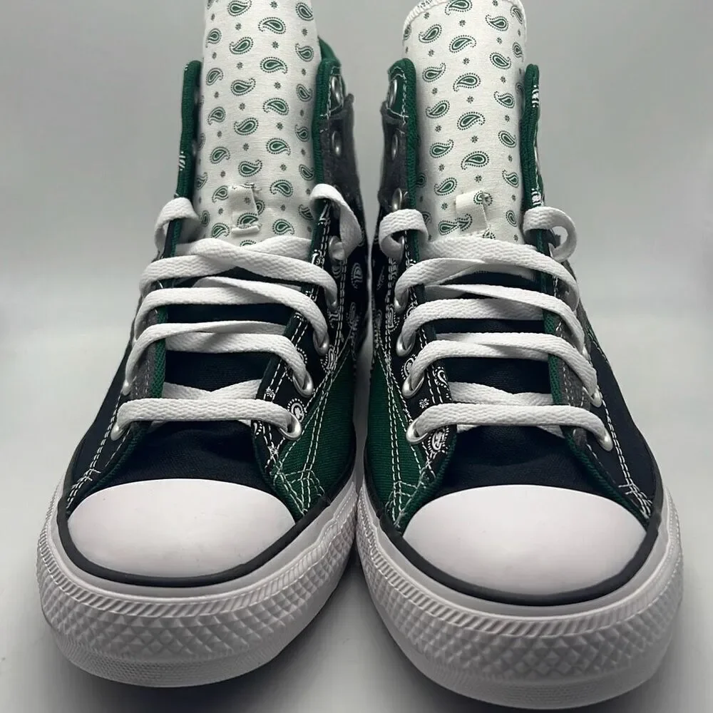 Converse Chuck Taylor All Star Hi Men’s Sz 10.5 Hacked Paisley Patterns Sneakers - Picture 4 of 10